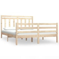 Vidaxl Posteljni okvir iz trdnega lesa 140x190 cm