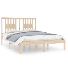 Vidaxl Posteljni okvir iz trdnega lesa 135x190 cm 4FT6