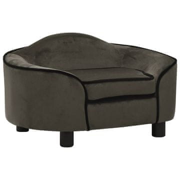 Vidaxl vidaXL Pasji kavč temno siv 67x47x36 cm plišast