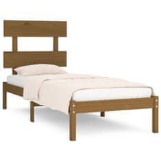 Greatstore Okvir za posteljo, medeno rjava, masivni les, 100 x 200 cm