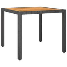 Vidaxl Vrtna miza črna 90x90x75 cm poli ratan