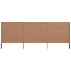 Vidaxl 3-panelni vetrobran tkanina 400x160 cm taupe