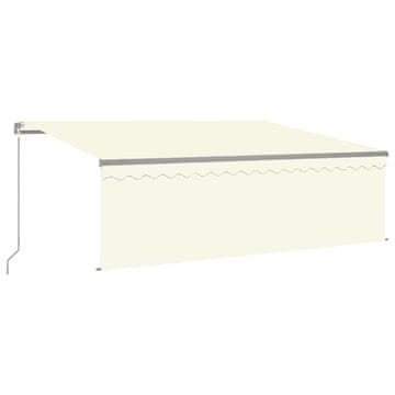 Vidaxl Ročno zložljiva tenda s senčilom LED 4x3 m krem