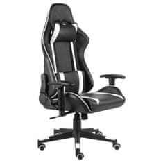 Greatstore Vrtljiv gaming stol bel PVC