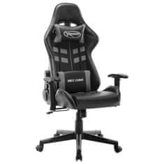 shumee vidaXL Gaming stol črno in sivo umetno usnje