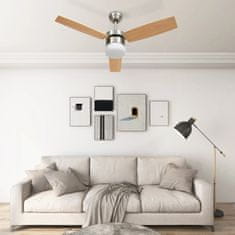 Vidaxl Stropni ventilator z lučjo in daljincem 108 cm svetlo rjav