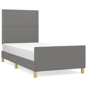 Vidaxl Posteljni okvir brez vzmetnice temno siv 90x200 cm blago
