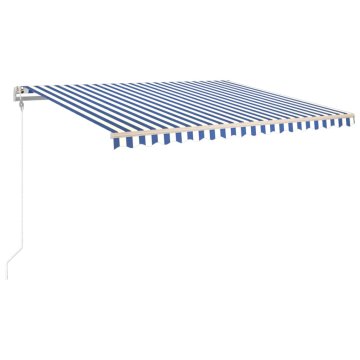 Vidaxl Avtomatsko zložljiva tenda 450x350 cm modra in bela
