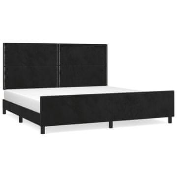 Vidaxl Posteljni okvir brez vzmetnice črn 200x200 cm žamet