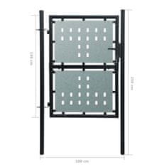 Vidaxl Črna Enojna Vrata za Ograjo 100 x 250 cm