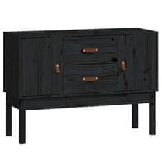 Vidaxl Komoda črna 110x40x78 cm trdna borovina