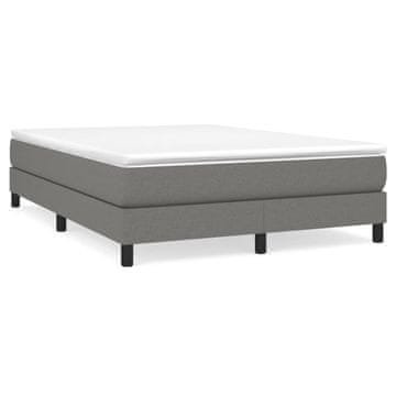 Vidaxl Posteljni okvir z vzmetmi temno siv 140x190 cm blago