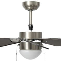 Vidaxl Stropni ventilator z lučjo 76 cm temno rjav