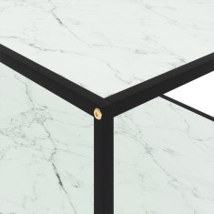 Vidaxl Klubska mizica bela 120x60x35 cm kaljeno steklo