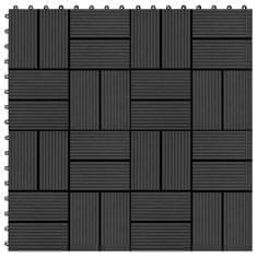 Vidaxl Talne plošče 22 kosov 30x30 cm 2 m2 WPC črne