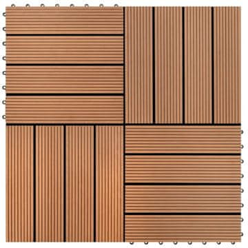 Vidaxl Talne plošče 22 kosov 30x30 cm 2 m2 WPC rjave