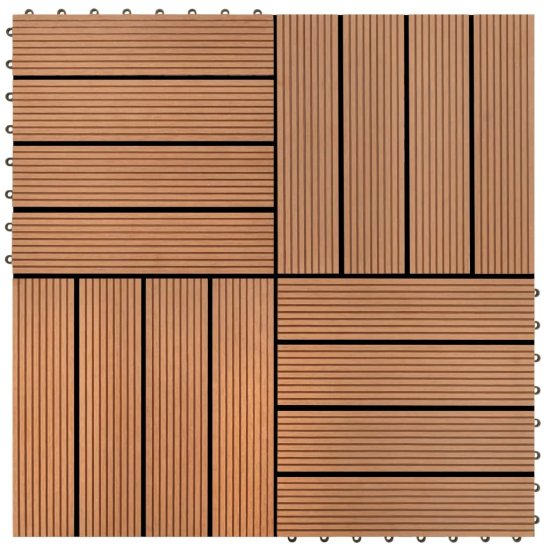 Vidaxl Talne plošče 22 kosov 30x30 cm 2 m2 WPC rjave