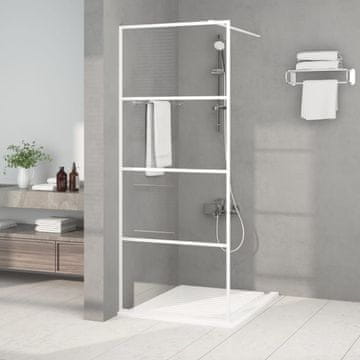 Vidaxl vidaXL Tuš paravan, bel, 80x195 cm, prozorno ESG steklo