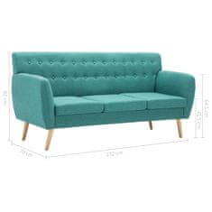 Vidaxl Kavč trosed z oblogo iz blaga 172x70x82 cm zelene barve