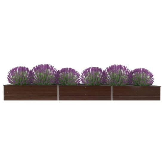 Vidaxl Visoka greda pocinkano jeklo 480x80x45 cm rjava