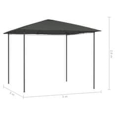 Greatstore Paviljon 3x3x2,6 m antraciten 160 g/m2