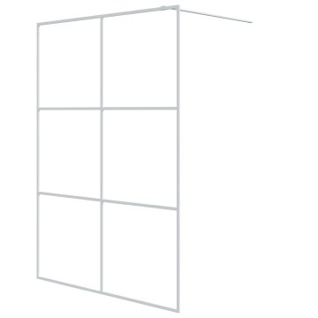 Vidaxl Pregrada za tuš bela 140x195 cm prozorno ESG steklo