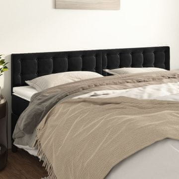 Vidaxl vidaXL Vzglavja za posteljo, 2 kosa, črna, 80x5x78/88 cm, žamet