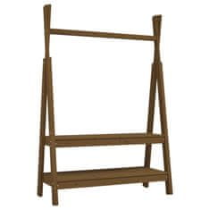 Vidaxl Stojalo za oblačila medeno rjavo 100x45,5x150 cm trdna borovina