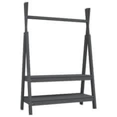Vidaxl Stojalo za oblačila sivo 100x45,5x150 cm trdna borovina
