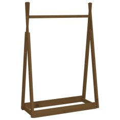 Vidaxl Stojalo za oblačila medeno rjavo 100x45x150 cm trdna borovina