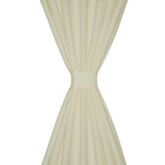 Vidaxl 2 kosa krem satenasih zaves z obročki 140 x 245 cm