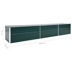 Vidaxl Visoka greda pocinkano jeklo 480x80x77 cm zelena