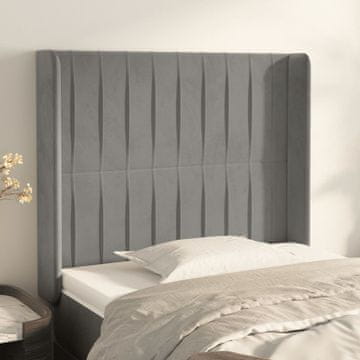 Vidaxl vidaXL Vzglavje s krilci svetlo sivo 83x16x118/128 cm žamet