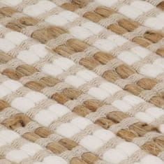 Vidaxl Ročno pletena preproga iz jute 120x180 cm naravna in bela