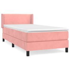 Vidaxl Box spring postelja z vzmetnico roza 100x200 cm žamet