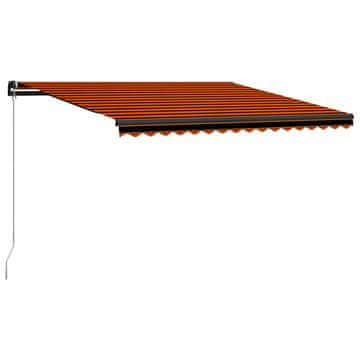 Vidaxl Ročno zložljiva tenda 450x300 cm oranžna in rjava