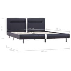Vidaxl Posteljni okvir LED črno umetno usnje 180x200 cm