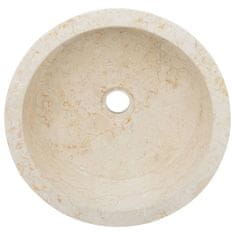 Vidaxl Umivalnik krem Ø40x15 cm marmor