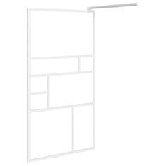 Vidaxl Pregrada za tuš 80x195 cm ESG steklo bela