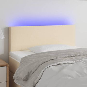 Vidaxl vidaXL Vzglavje postelje z LED diodo, kremno, 100x5x78/88 cm, blago