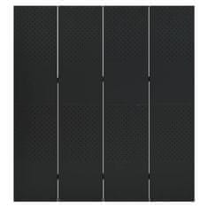 Vidaxl Paravan 4-delni 2 kosa črne barve 160x180 cm jeklo