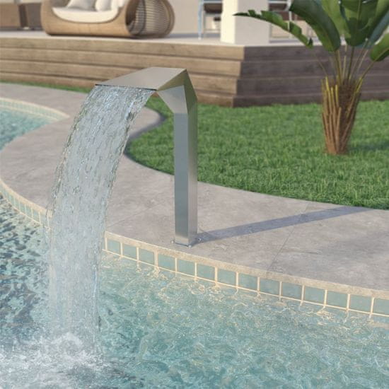Vidaxl Vodni slap za bazen iz nerjavečega jekla 50x30x90 cm srebrn