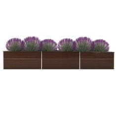 Vidaxl Visoka greda pocinkano jeklo 480x80x77 cm rjava