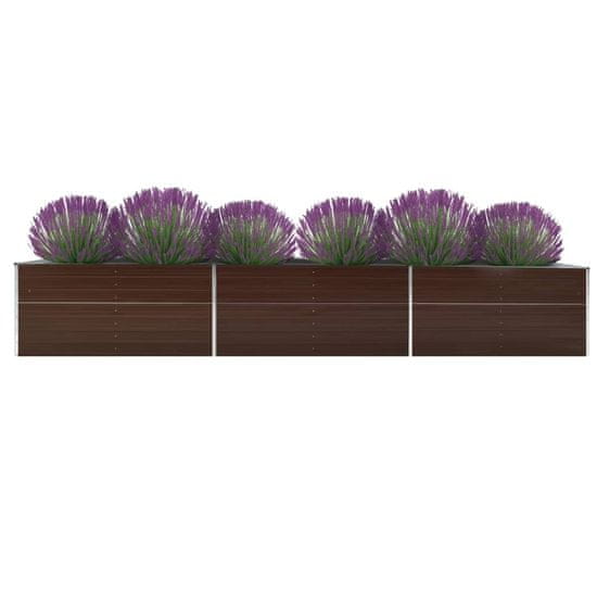 Vidaxl Visoka greda pocinkano jeklo 480x80x77 cm rjava