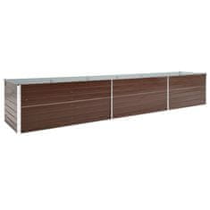 Vidaxl Visoka greda pocinkano jeklo 480x80x77 cm rjava
