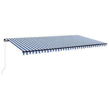 Vidaxl Ročno zložljiva tenda z LED lučmi 600x300 cm modra in bela