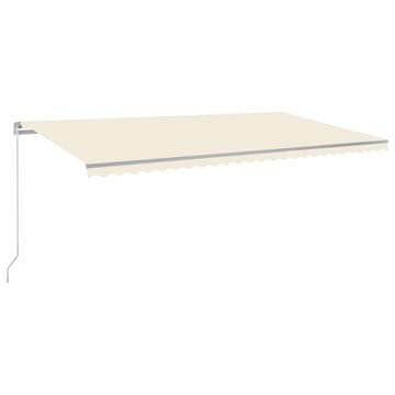 Vidaxl Ročno zložljiva tenda z LED lučmi 600x300 cm krem