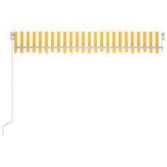 Vidaxl Ročno zložljiva tenda z LED lučmi 400x300 cm rumena in bela