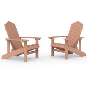 Vidaxl Vrtni stoli Adirondack 2 kosa HDPE rjavi