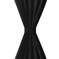 Vidaxl 2 kosa črnih satenasih zaves z obročki 140 x 245 cm